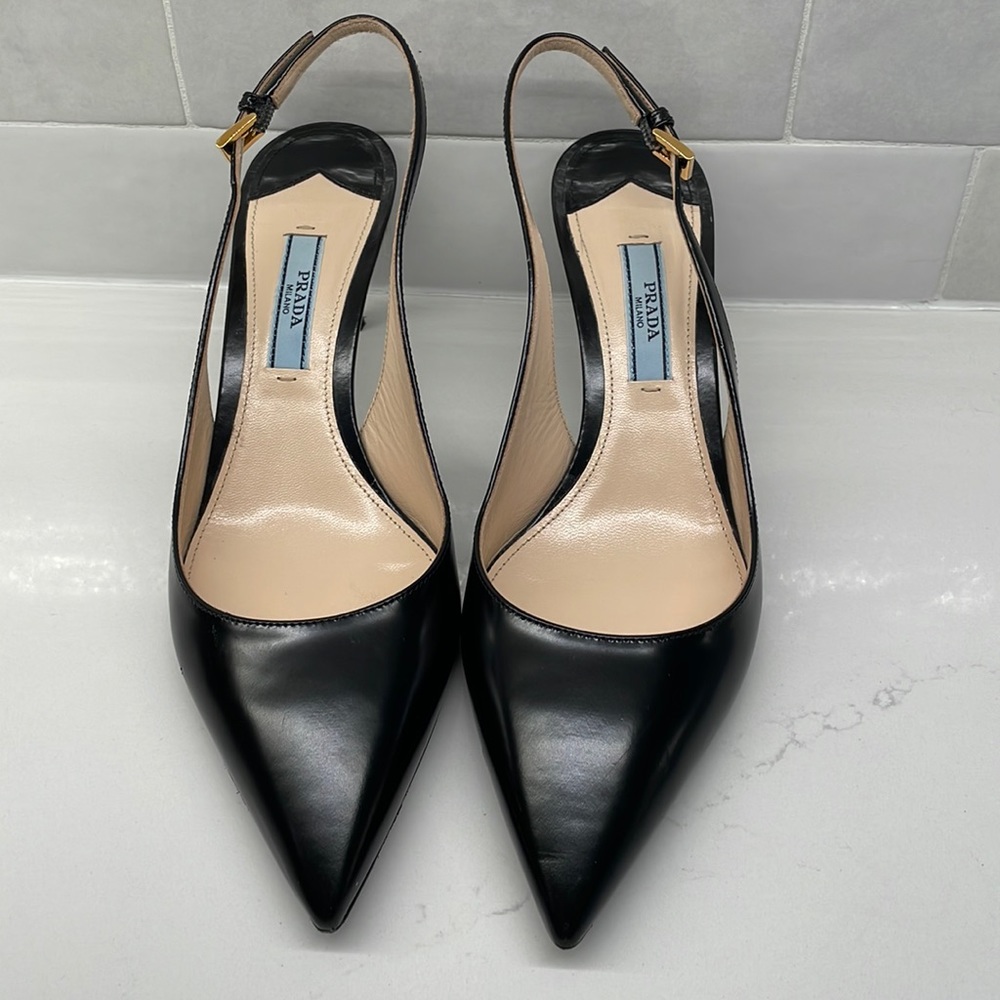 Black Prada Sling back heels